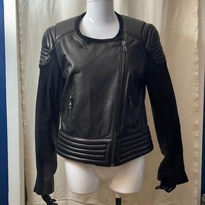 Rag and Bone size 6 Lambswool and suede leather jacket with zippers